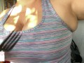 At the desk showing armpits - glimpseofme