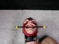 Face Domination & Humiliation - Sexy latex sub enjoys nose hooks, tongue clamps & mouth fingering