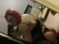Pale Goth Nerdy Girl with Glasses in Lingerie