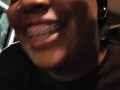 Ebony MILF rips leggings and plays with pussy in public parking lot