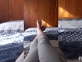 Playing with my feet on the Bed