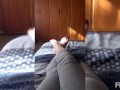 Playing with my feet on the Bed