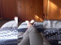 Playing with my feet on the Bed