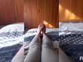 Playing with my feet on the Bed
