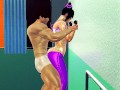Street fighter Muscular Juri Han Standing doggy anal fucks 3d hentai