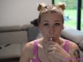 Blonde girl experiences hard fucking and orgasms, her pussy is flooded with sperm and she screams