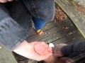 Friend makes me cum in public park