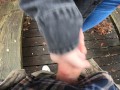 Friend makes me cum in public park