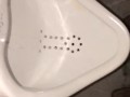 Almost Caught jerking off in front of the urinal because of the camera light, had to stop for later 