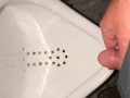 Almost Caught jerking off in front of the urinal because of the camera light, had to stop for later 