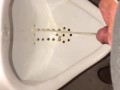 Almost Caught jerking off in front of the urinal because of the camera light, had to stop for later 