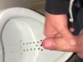Almost Caught jerking off in front of the urinal because of the camera light, had to stop for later 