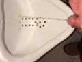Almost Caught jerking off in front of the urinal because of the camera light, had to stop for later 