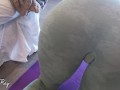 Nympho Stepsister Fucked and creampied in Ripped Yoga Pants While Working out