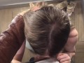 Hottie Petite Girl sucked in the locker room of the store (risky blowjob)