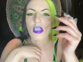 Sensual smoking goddess ashtray POV