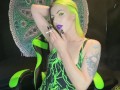Sensual smoking goddess ashtray POV