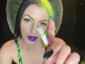 Sensual smoking goddess ashtray POV