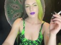Sensual smoking goddess ashtray POV