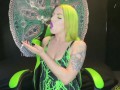 Sensual smoking goddess ashtray POV