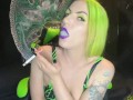Sensual smoking goddess ashtray POV