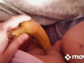 Banan in my pussy masturbate