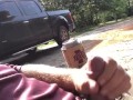 After work outside masturbation the neighbor and his 19 year old girlfriend saw me from their vehicl