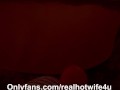 Husband cums while watching wife fuck bull in theater room