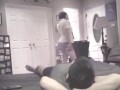 School girl strips and sucks cock