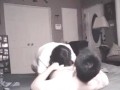 School girl strips and sucks cock
