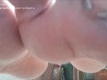 Tiny Footboy Under My Huge Soles POV - Black Nylons & Barefoot Giantess Fetish - Liana Serpenta