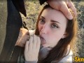 cute schoolgirl in a jacket gets fucked hard and gives a good blowjob to get a lot of cum on