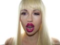 AHEGAO Silly Bimbo Useful Blonde Slut Licking, Sucking, Teasing Your Cock With Big Purple Lips
