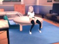 SAKURA MASTURBATES ON TABLE and gets extreme shaking orgasm | anime porn uncensored NARUT[3d hentai]