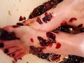 Messy feet making wine