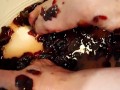 Messy feet making wine