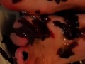 Messy feet making wine