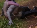 Zombie girl jerking off legs to her zombie boyfriend | cums on boots [3d hentai uncensored]