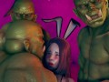 Beautifull girl enjoy orks gangbang - 3d hentai animation