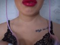 Masturbation from a cutie in stockings and lace lingerie