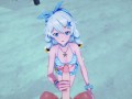 POV mouth fucking Kiana Kaslana on a table - Honkai Impact 3 Hentai.