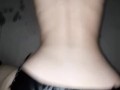 Fast cum on her leather pants