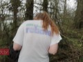 Redhead Gives Blowjob off Hiking Trail and Gets Hot Facial
