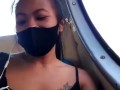 Slave May risky and shameless flashing in bus and station