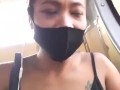 Slave May risky and shameless flashing in bus and station