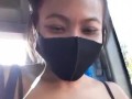 Slave May risky and shameless flashing in bus and station