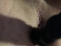 Poor guy is locked in a chastity so he uses a rotating prostate massager for some pleasure