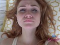 Skinny Amateur redhead with small tits & braces gets pussy eaten and rides cock (POV) Scarlet Skies