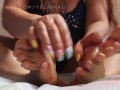 SEXY MULTICOLOR FRENCH TOE NAILS BY YELAHIAG