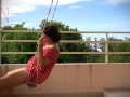 Depraved housewife swinging without panties on a swing FULL VIDEO